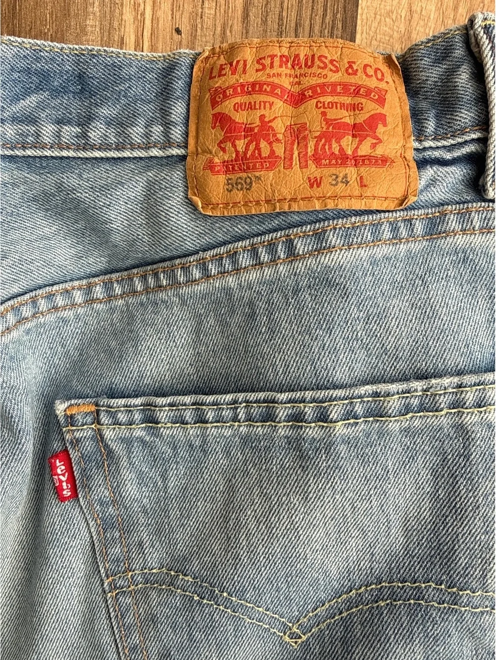 Levi’s 569 Loose Straight Jorts Mens 34 Distressed Baggy Denim Shorts 12”